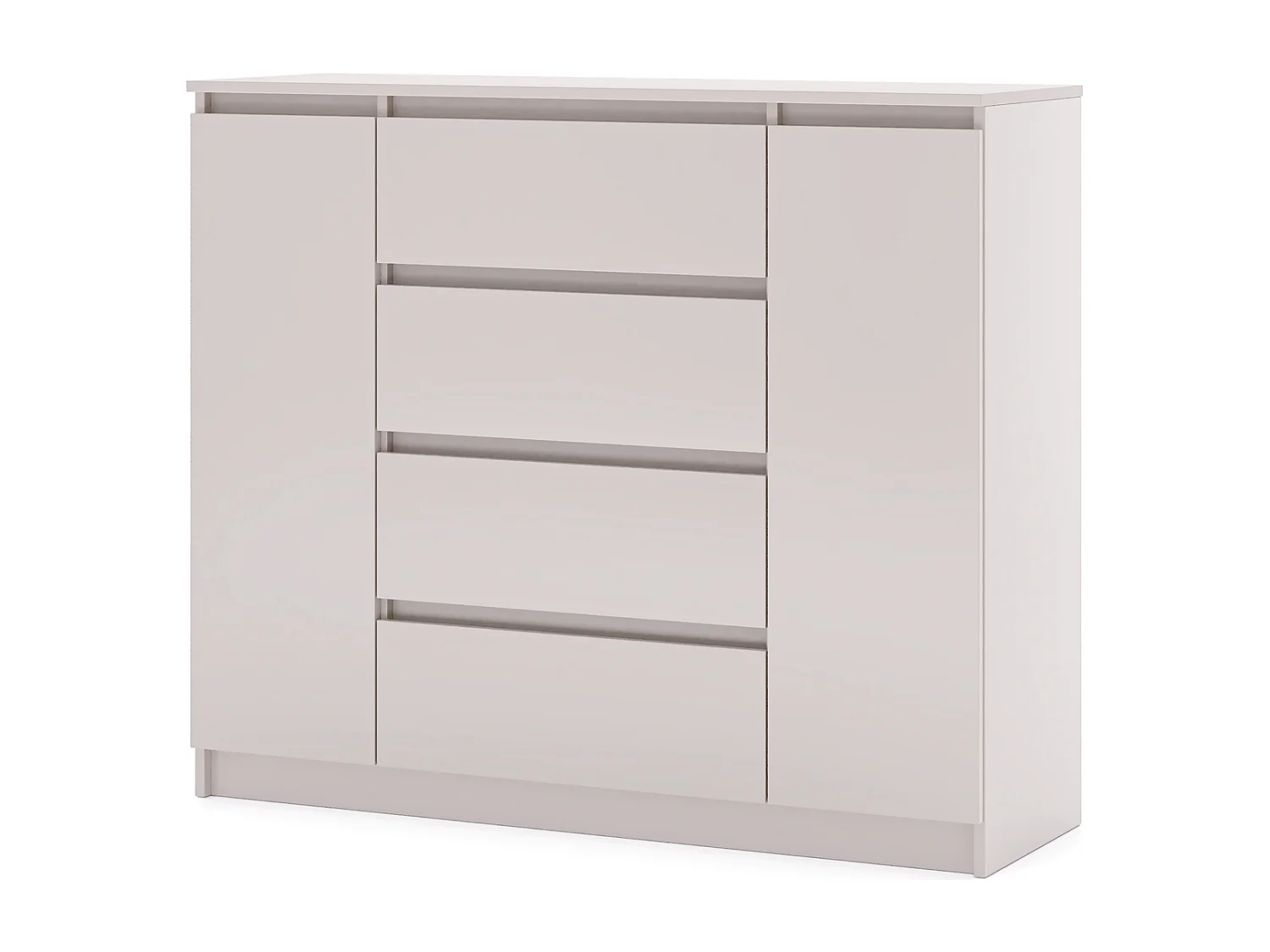 Ladekast Eenvoudig 120cm kasjmier 2 deuren 4 lades