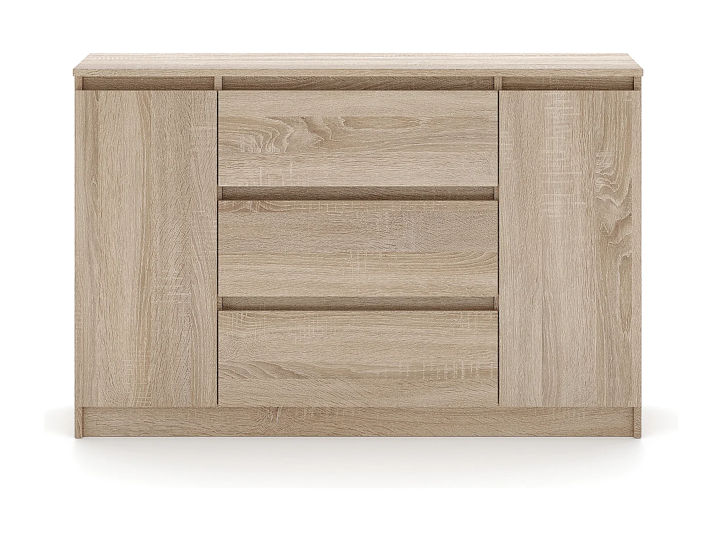 Ladekast Eenvoudige 120cm Sonoma eikenhout 2 deuren 3 lades