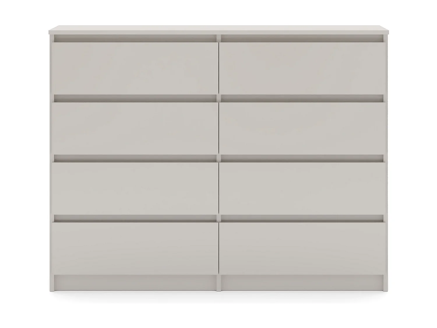 Comò semplice 140 cm in cashmere con 8 cassetti