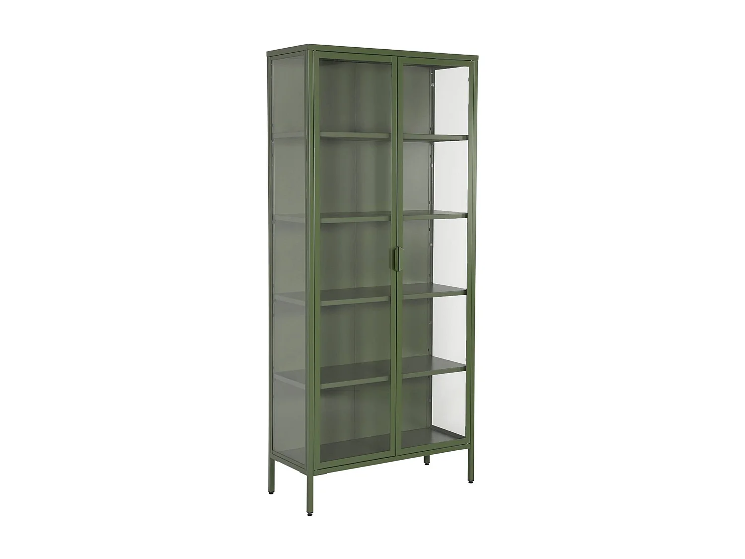 Buffet. vaisselier acier et verre trempé 2 portes 180cm vert - Arkansas