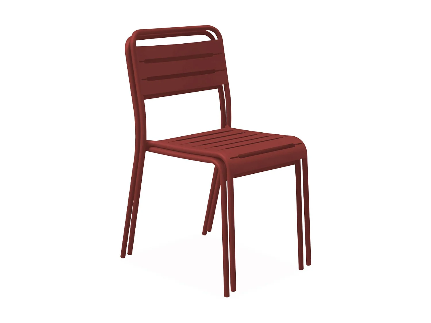 set 2 sedie da giardino bistrot in acciaio, terra di siena