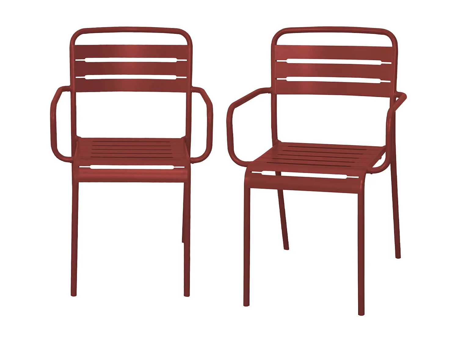 Sillón de jardín bistró de acero, set de 2 tierra de siena