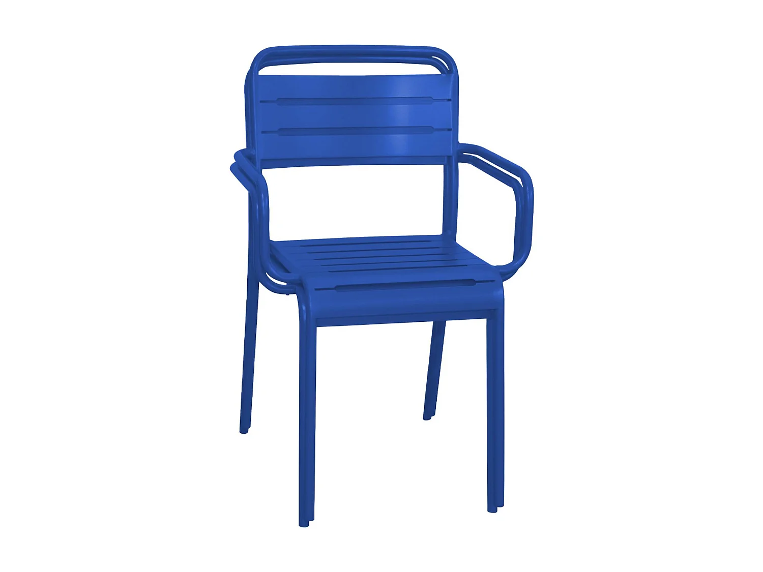 Lot de 2 fauteuils de jardin acier. 2 places. bleu électrique. Amelia. L50.4 X P53 X H79.5cm