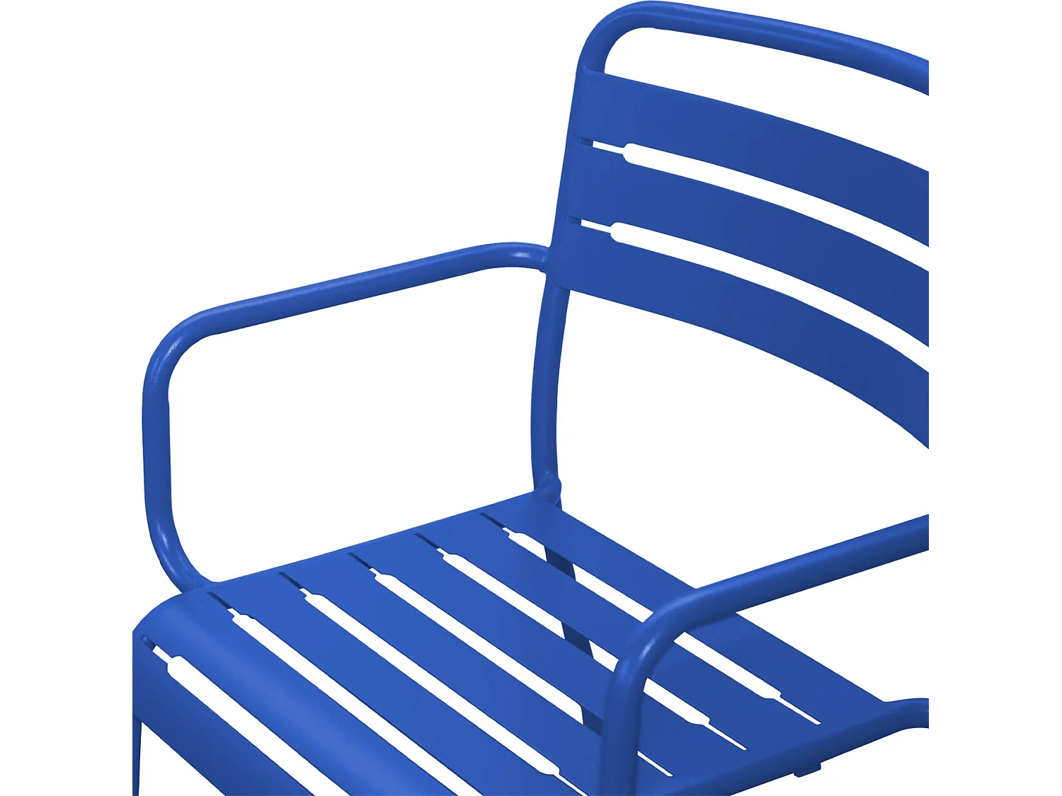 Lot de 2 fauteuils de jardin acier. 2 places. bleu électrique. Amelia. L50.4 X P53 X H79.5cm