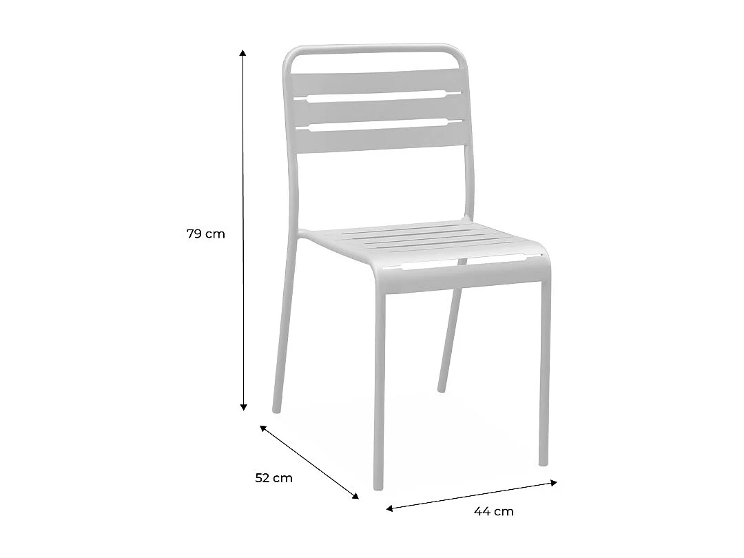 Lot de 4 chaises de jardin acier. 4 places. bleu électrique. Amelia. L44 x P52 x H79cm