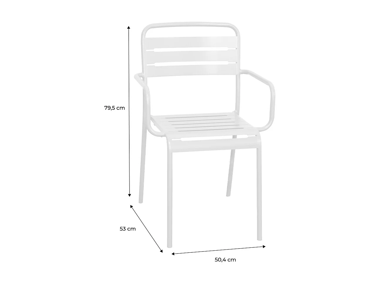 Lot de 2 fauteuils de jardin acier. 2 places. tomette. Amelia. L50.4 X P53 X H79.5cm