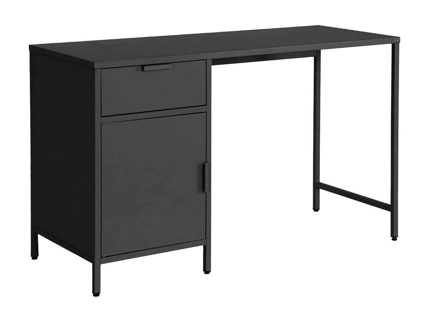 Scrivania per bambini in acciaio laminato, 1 cassetto, nero