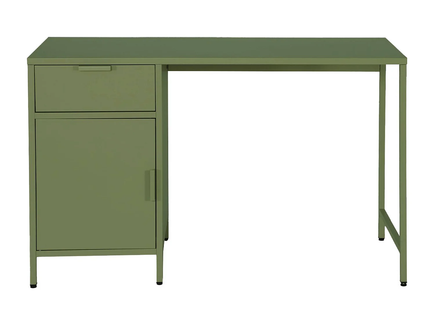 Scrivania per bambini in acciaio laminato, 1 cassetto, verde kaki