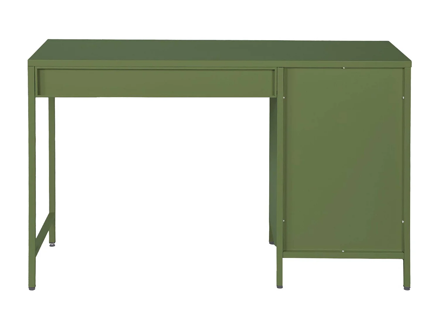 Scrivania per bambini in acciaio laminato, 1 cassetto, verde kaki