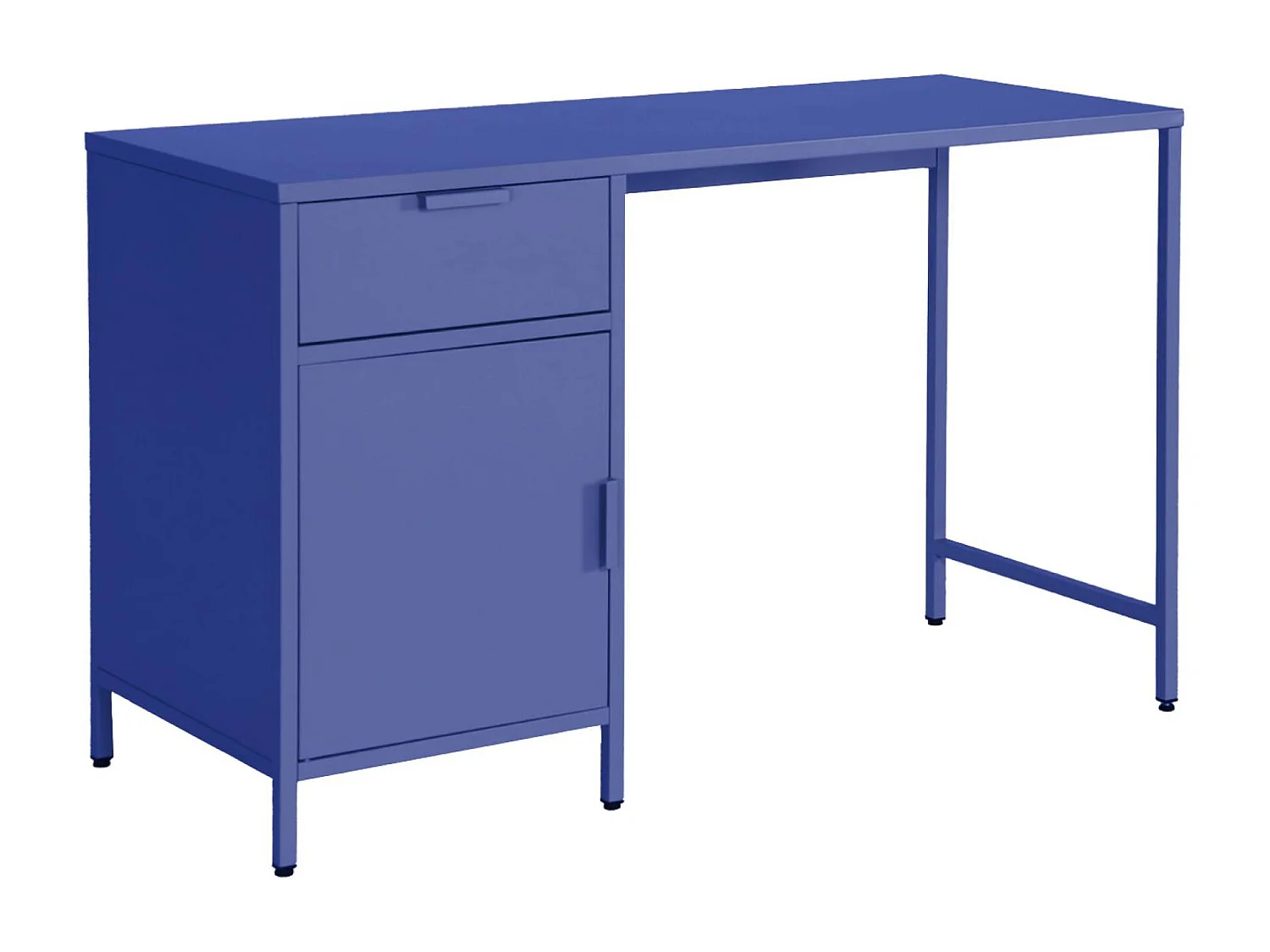 Bureau enfant acier laminé 1 tiroir. bleu roi.  L 120 x P 50 x H 75 cm