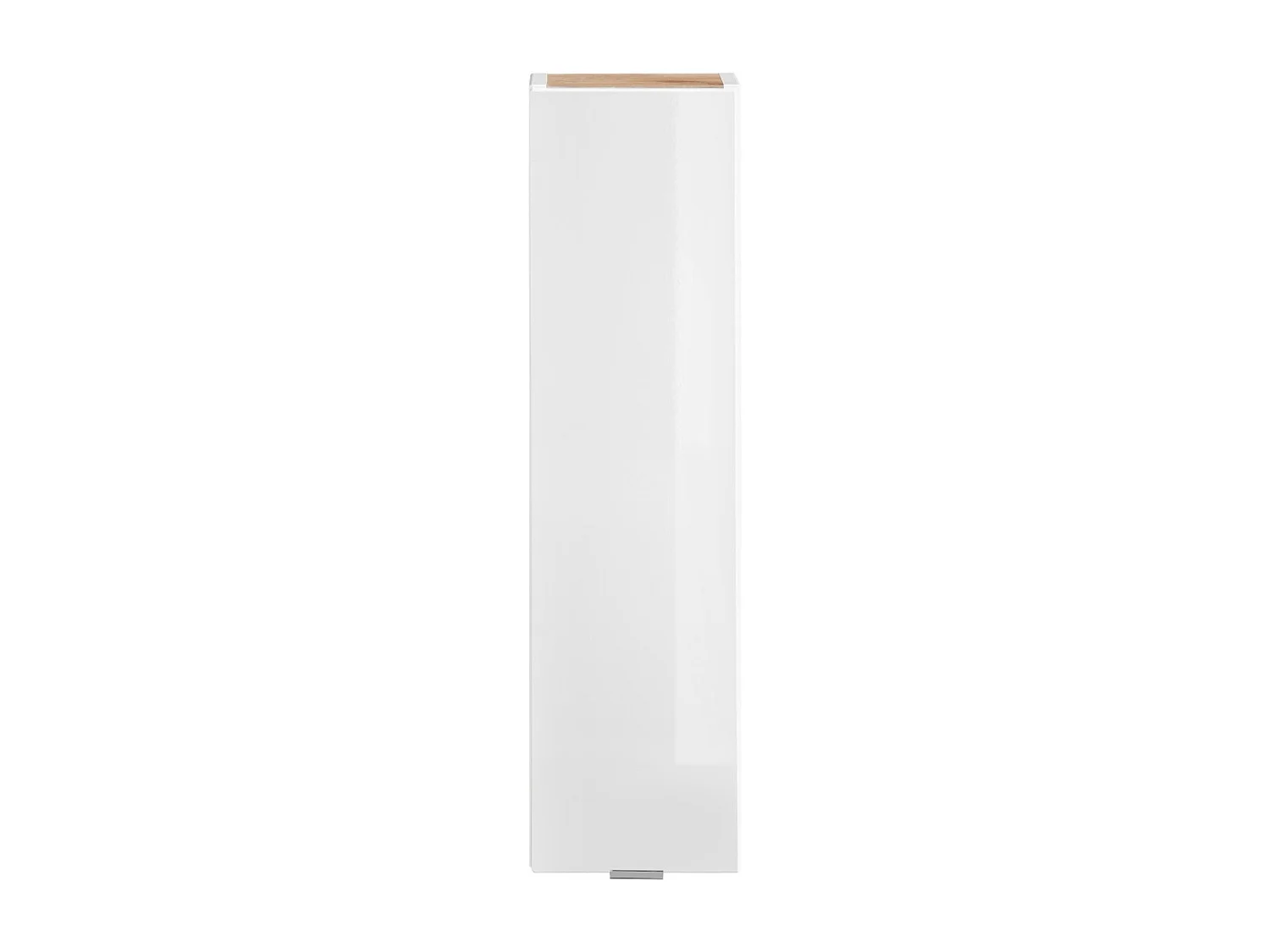 Meuble de rangement NALYA 75 cm – Blanc brillant et chêne clair – Élément mural compact
