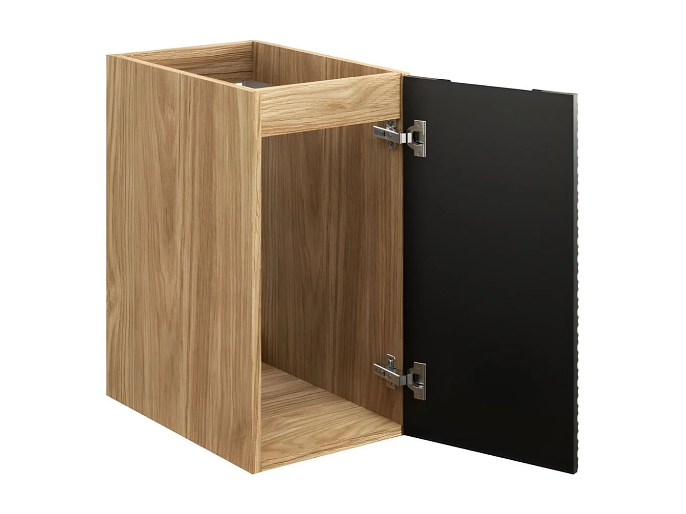 Meuble de rangement YOKA – 1 porte – Chêne clair et noir – L30 × P46 × H57 cm – À suspendre