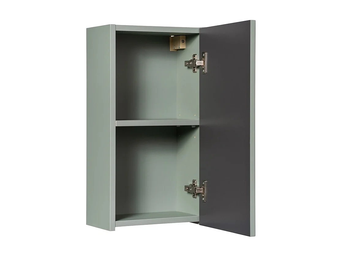 Meuble de rangement salle de bain ELVINA – 1 porte – H57 cm – Vert sauge pastel – Meuble suspendu