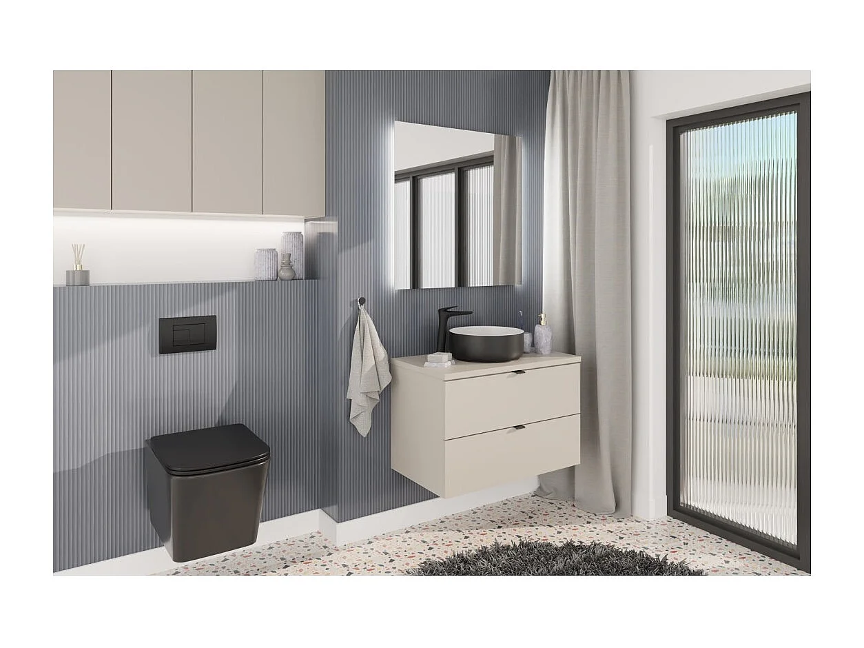 Meuble de rangement BELLA 80 cm – Coloris marron congo – Élément mural suspendu