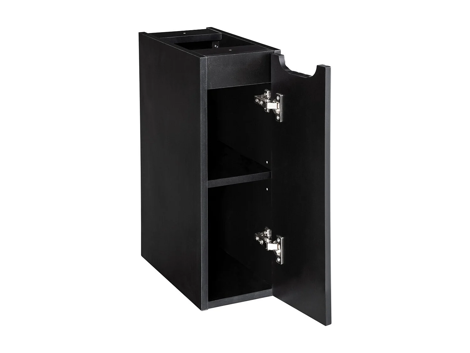 Meubel voor badkamer VANO – 1 deur – Mat zwart – L20 × B39 × H57 cm – Om op te hangen