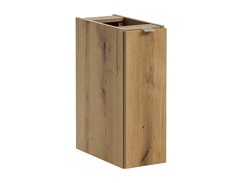 Meuble de rangement de salle de bain VANO – 1 porte – Coloris chêne – L20 × P57 × H39 cm – À suspendre