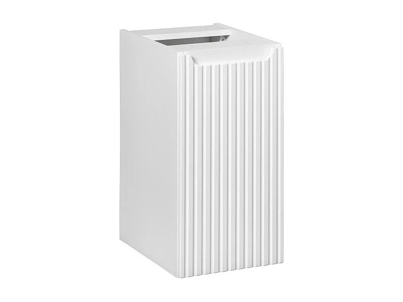 Meuble de rangement de salle de bain VANO – 1 porte – Blanc alpin – L30 × P18 × H57 cm – À suspendre
