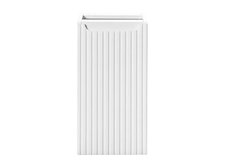 Meuble de rangement de salle de bain VANO – 1 porte – Blanc alpin – L30 × P18 × H57 cm – À suspendre
