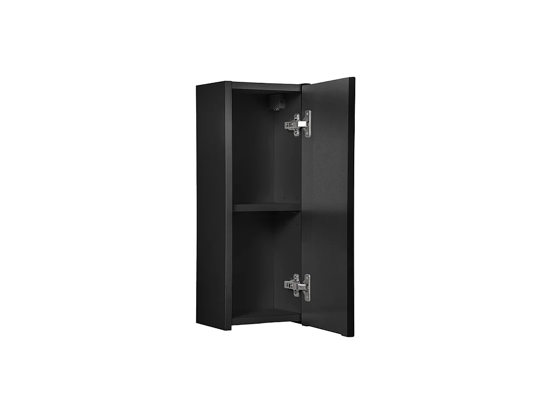 Meubel voor badkamer VANO – 1 deur – Mat zwart – L20 × B18 × H57 cm – Om op te hangen