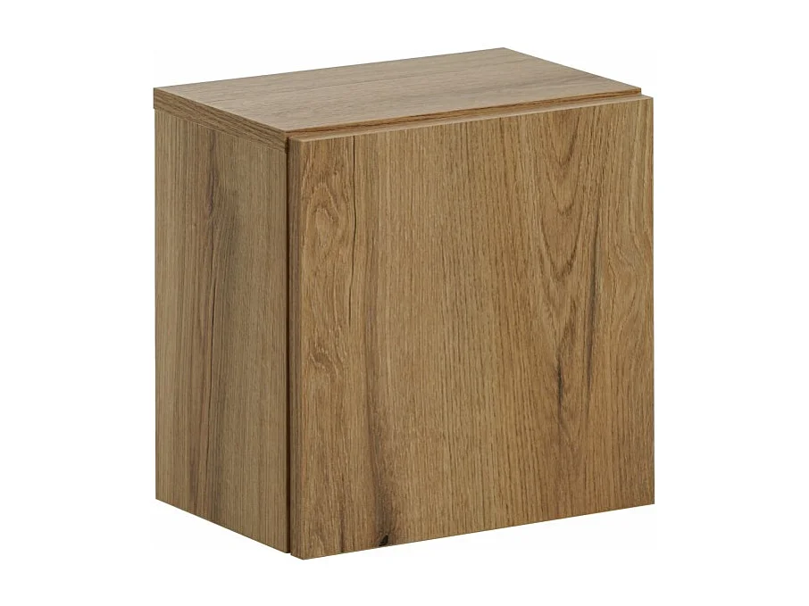 Meuble de rangement de salle de bain VANO – 1 porte – Coloris chêne – L20 × P57 × H18 cm – À suspendre