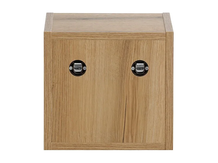 Cube opbergvak voor de badkamer VANO - Open - Eikenhout kleur - L26 × B27 × H21 cm - Om op te hangen