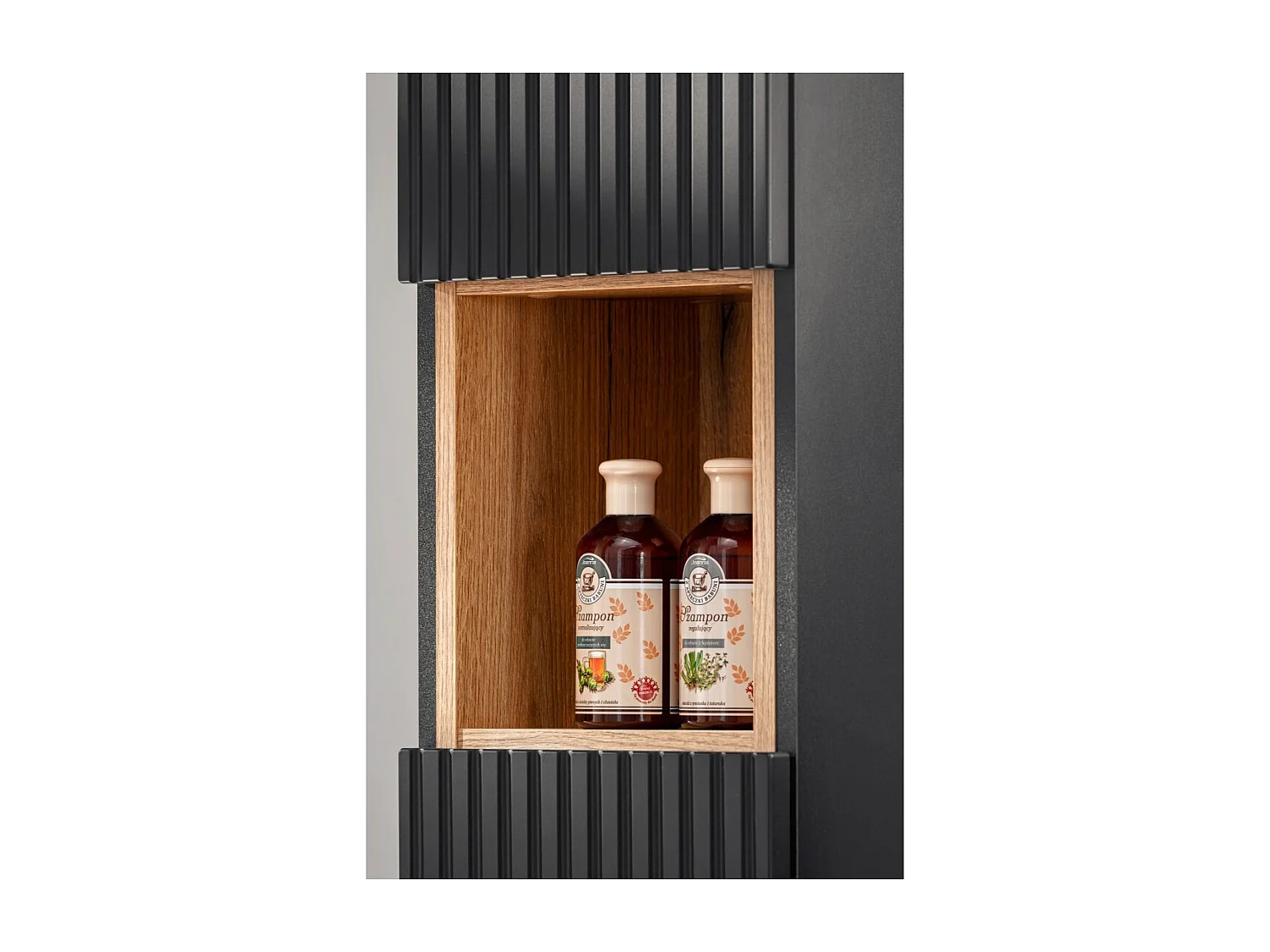 Cube opbergvak voor de badkamer VANO - Open - Eikenhout kleur - L26 × B27 × H21 cm - Om op te hangen