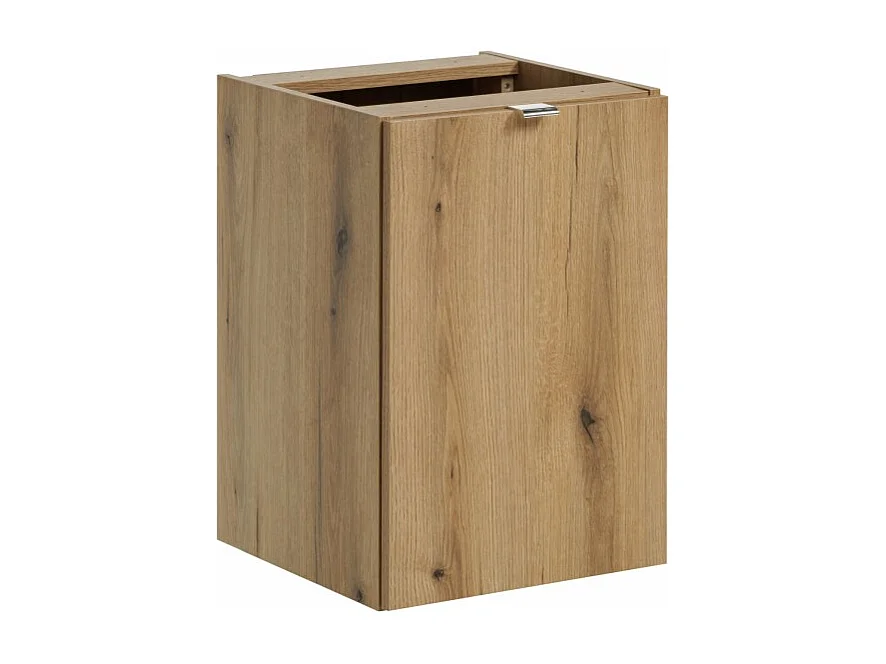 Meuble de rangement salle de bain VANO – Panier à linge – Chêne – L40 × P39 × H57 cm – À suspendre