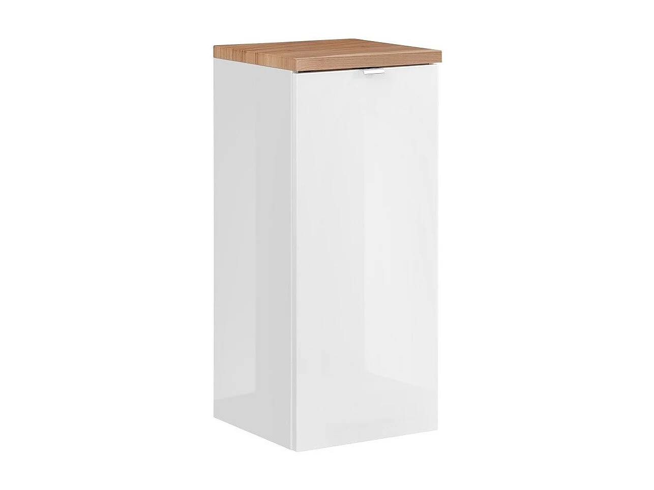 Meuble de rangement NALYA 80 cm – Blanc brillant et chêne clair – Élément suspendu