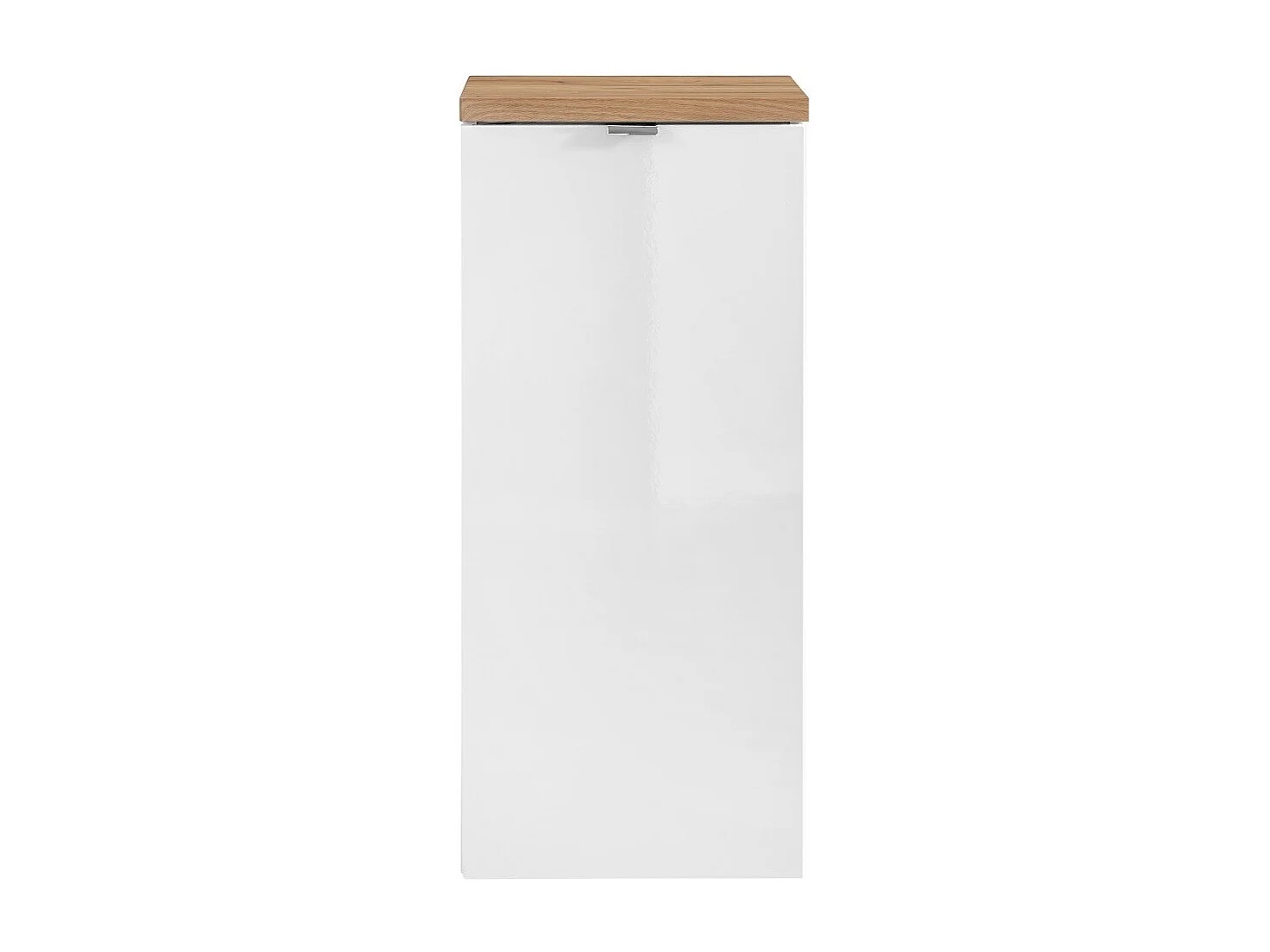 Meuble de rangement NALYA 80 cm – Blanc brillant et chêne clair – Élément suspendu