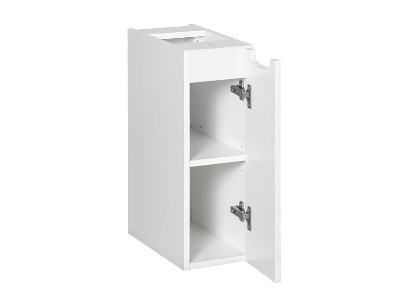 Meuble de rangement de salle de bain VANO – 1 porte – Blanc alpin – L20 × P18 × H57 cm – À suspendre