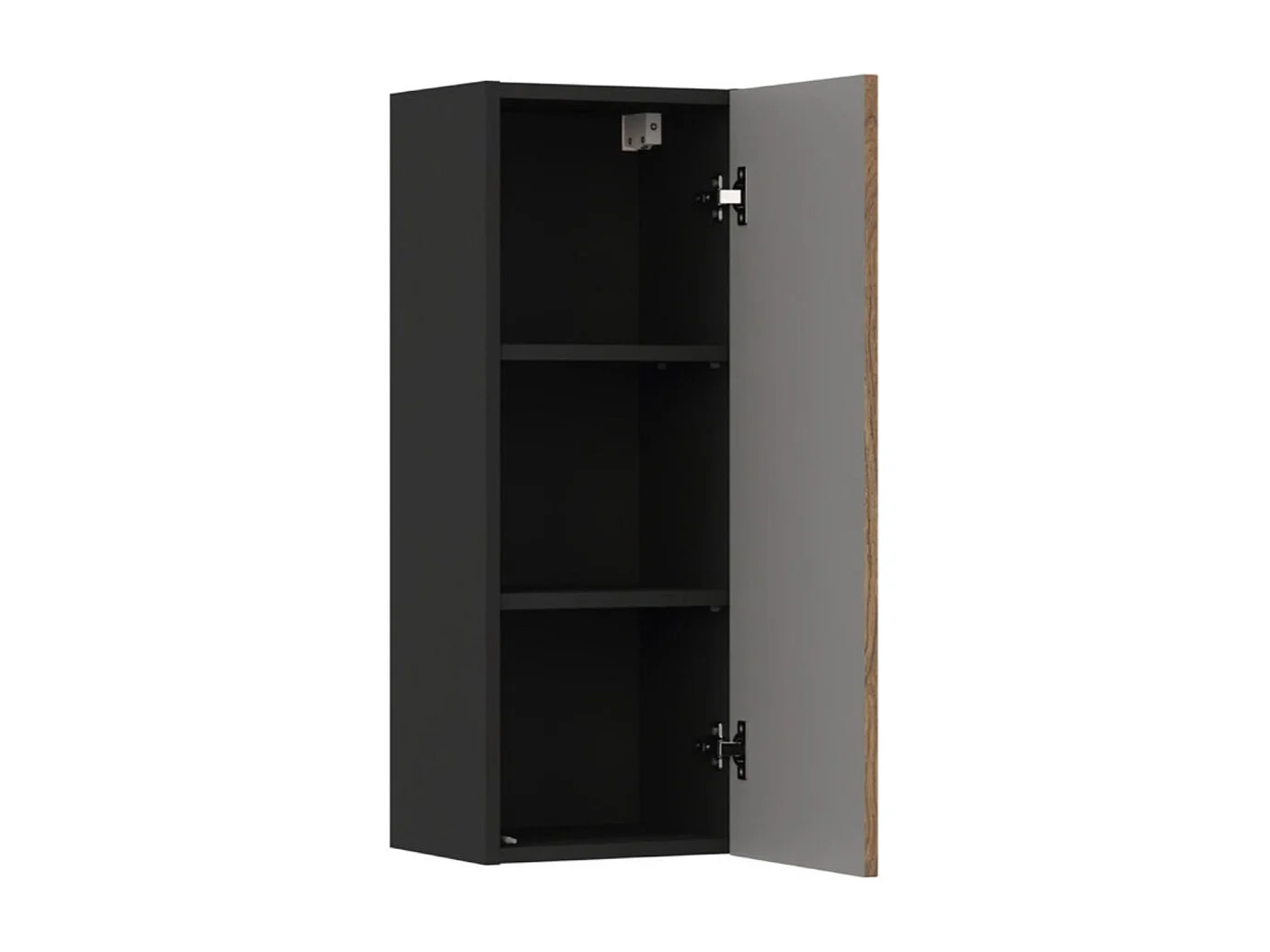 Meuble de rangement salle de bain SAVIA 80 cm marron et noir – 1 porte