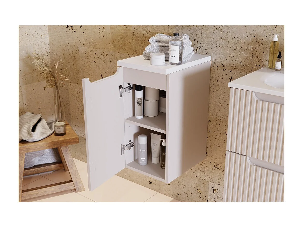 Meuble de rangement VANO – Marron congo – L30 × P39 × H57 cm – À suspendre – Salle de bain