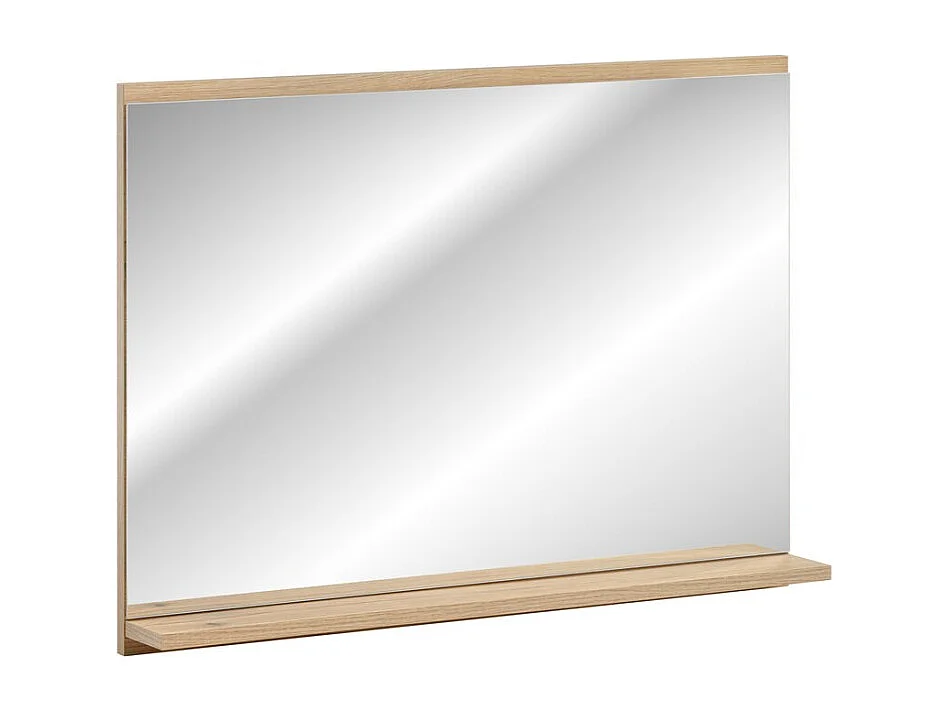 Miroir salle de bain VANO 80 cm rectangulaire – miroir avec tablette chêne pratique et design