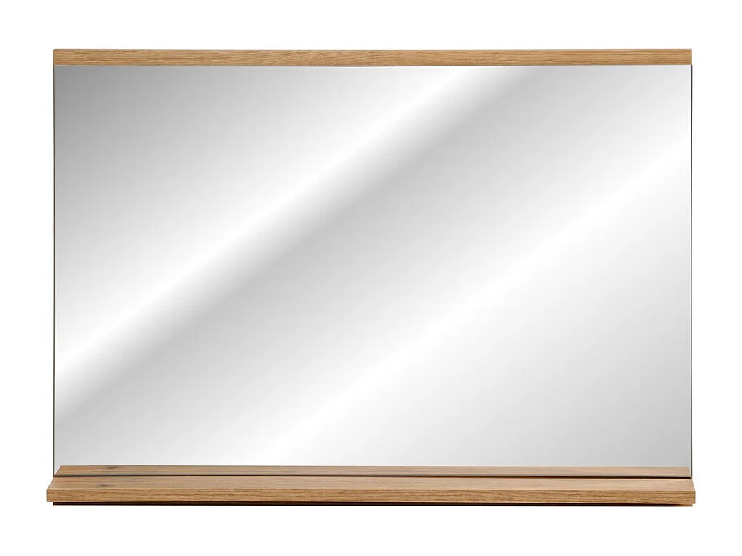 Miroir salle de bain VANO 80 cm rectangulaire – miroir avec tablette chêne pratique et design