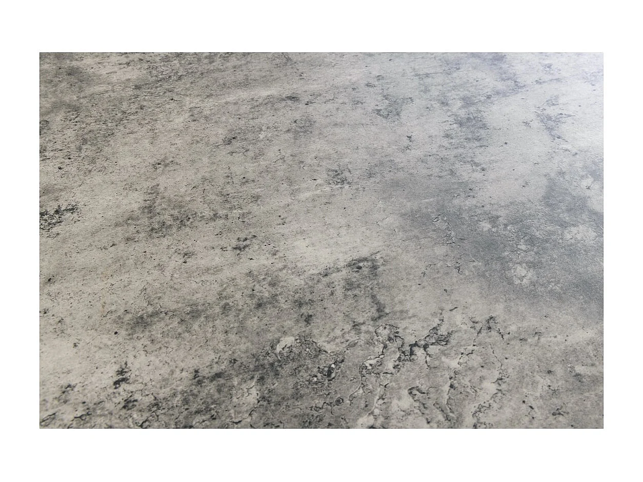 Table de salle à manger SOREN – Aspect pierre et métal – 120 cm – Ronde – Style moderne