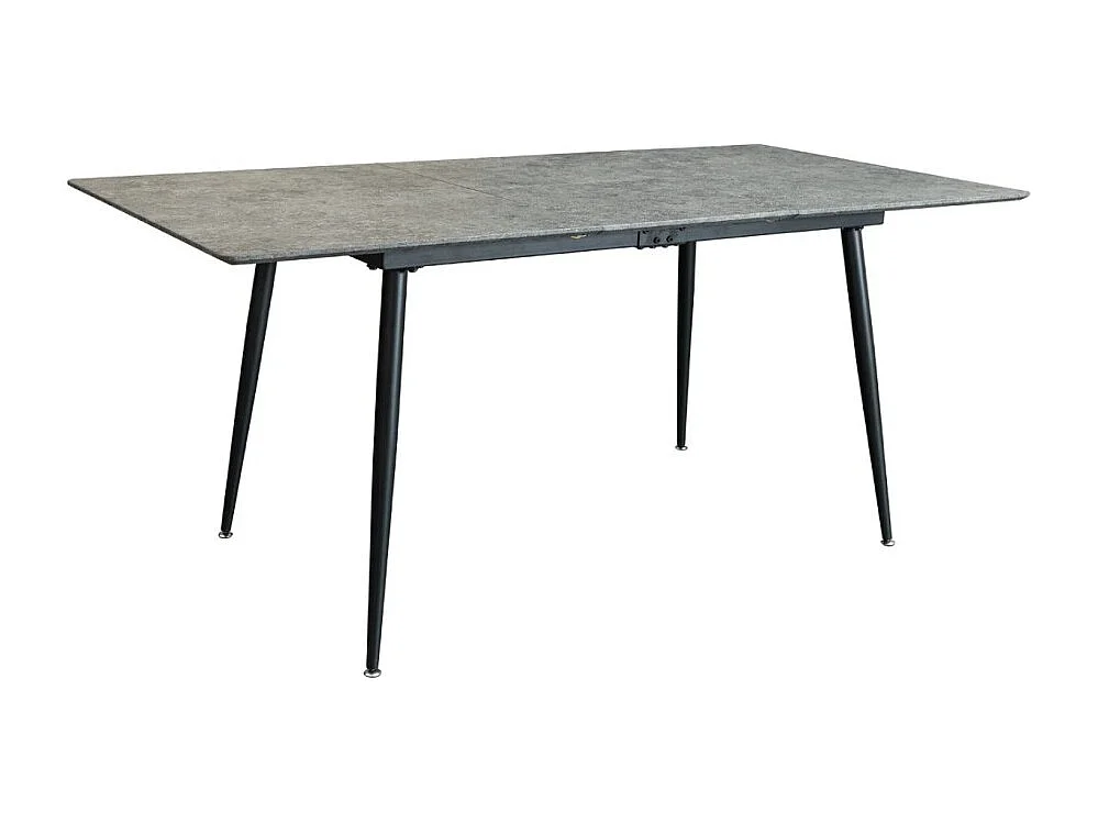 Table extensible CALDERO 120–160 cm – Table contemporaine aspect pierre et métal