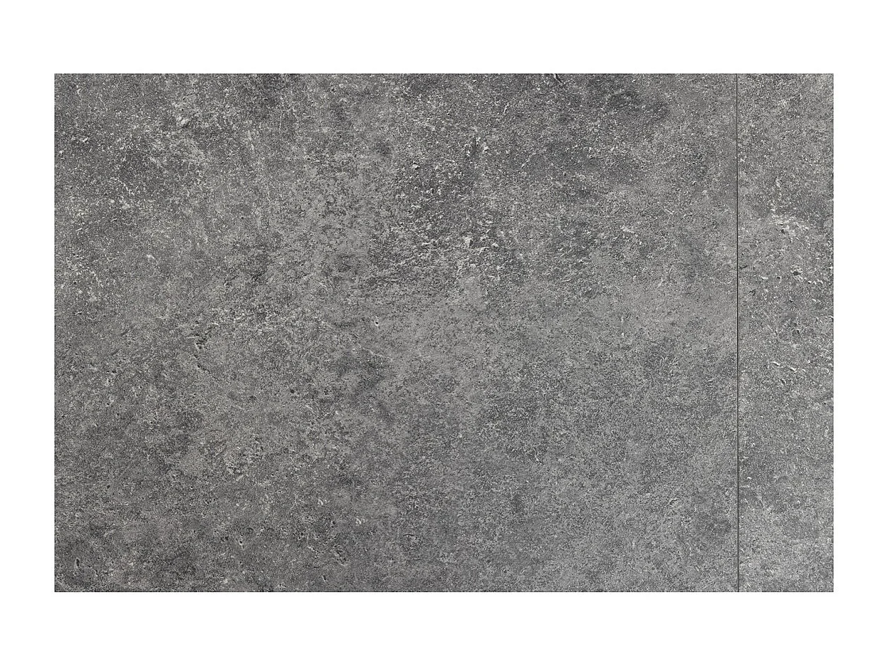 Table extensible CALDERO 120–160 cm – Table contemporaine aspect pierre et métal