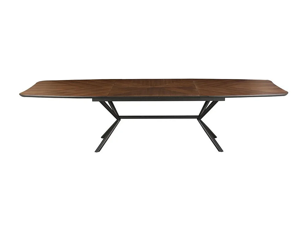 Table de salle à manger GRANI – MDF placage noyer et métal – 180-270 cm – Extensible