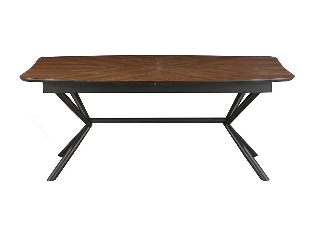 Table de salle à manger GRANI – MDF placage noyer et métal – 180-270 cm – Extensible