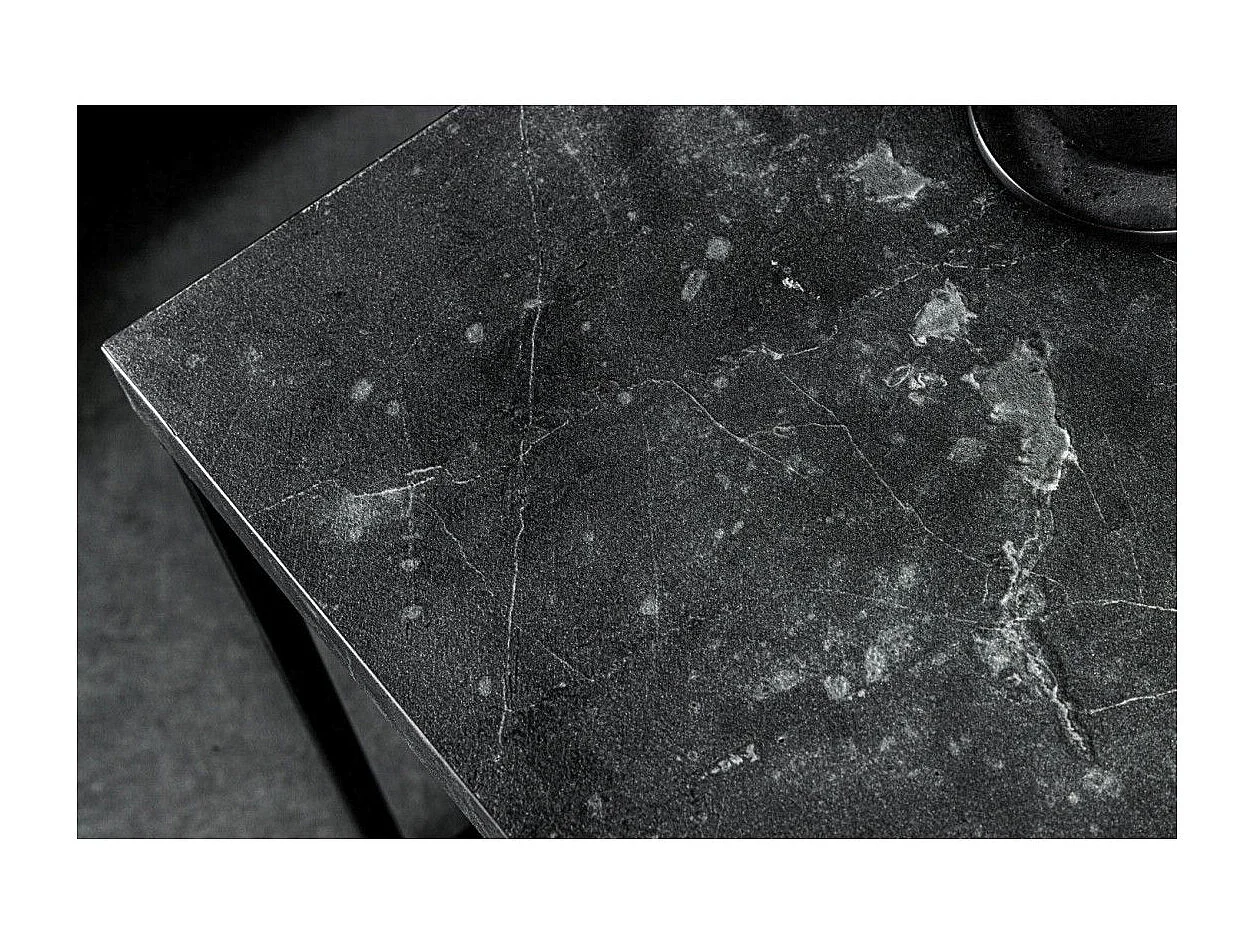 Couchtisch ABITTA quadratisch 60 cm in Anthrazit-Marmoroptik – Modern aus MDF mit Metallbeinen