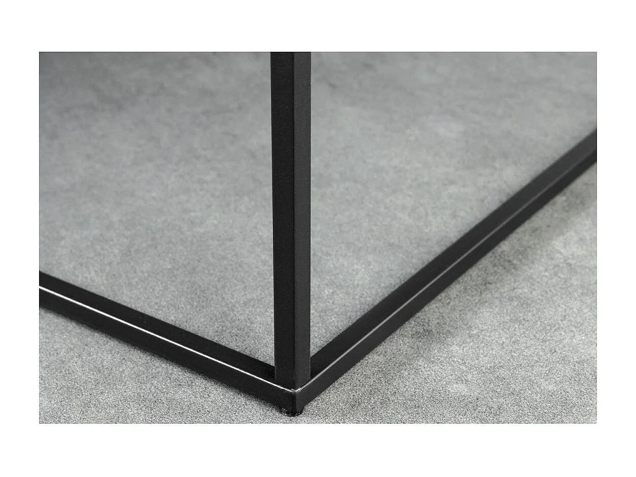 Couchtisch ABITTA quadratisch 60 cm in Anthrazit-Marmoroptik – Modern aus MDF mit Metallbeinen