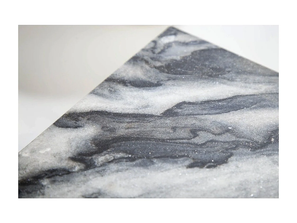 Couchtisch ABITTA quadratisch 50 cm in Grau Marmor – Moderner Couchtisch mit Mineralplatte und Metallbeinen