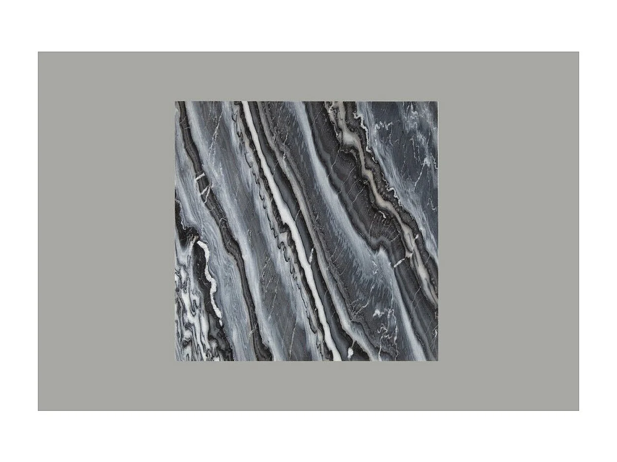 Couchtisch ABITTA quadratisch 50 cm in Grau Marmor – Moderner Couchtisch mit Mineralplatte und Metallbeinen