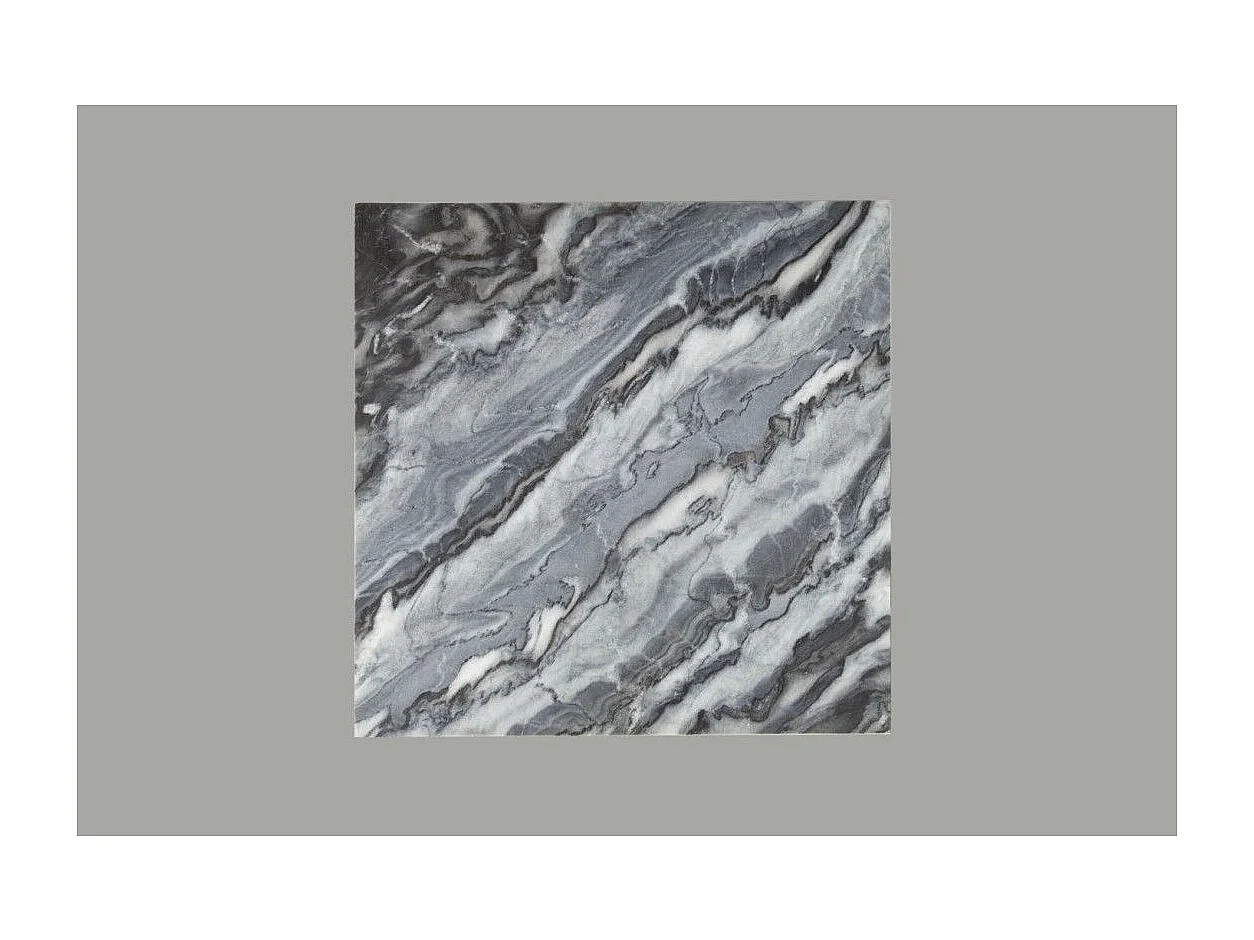 Couchtisch ABITTA quadratisch 50 cm in Grau Marmor – Moderner Couchtisch mit Mineralplatte und Metallbeinen