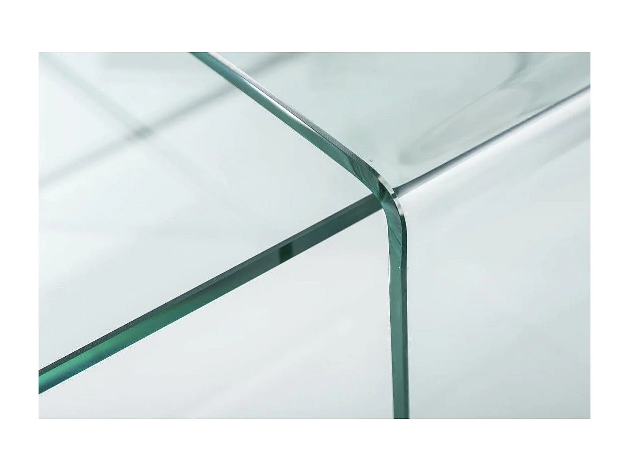 Tables basses empilables HOLOW – Lot de 2 tables basses design en verre trempé