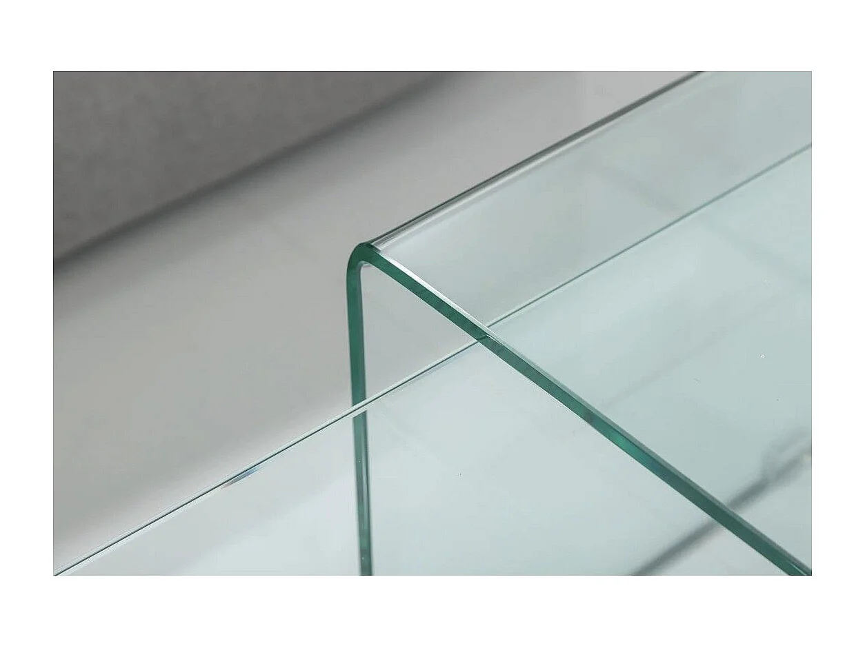 Tables basses empilables HOLOW – Lot de 2 tables basses design en verre trempé