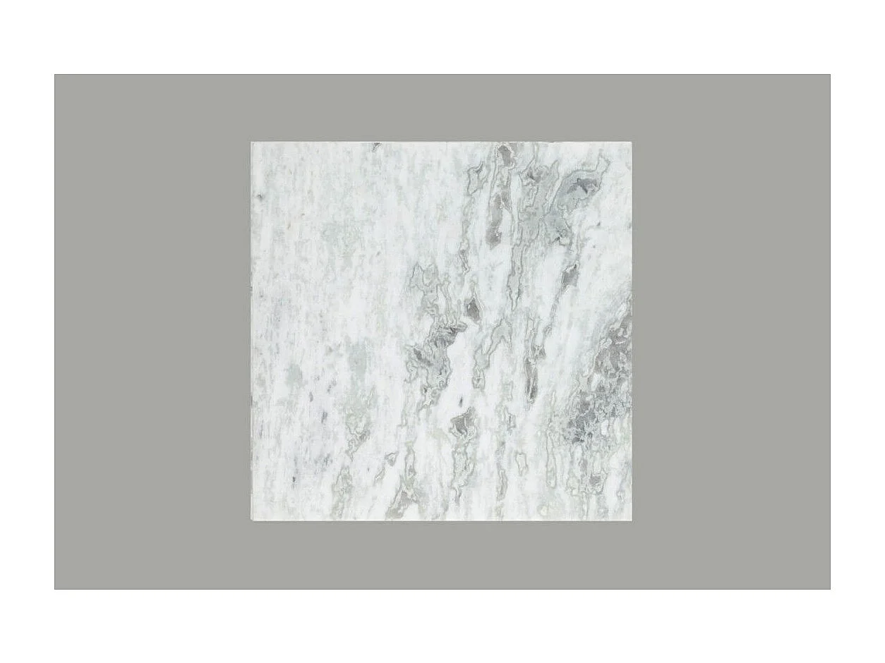 Quadratischer Couchtisch ABITTA 50 cm aus weißem Marmor und Metallbeinen im modernen Stil