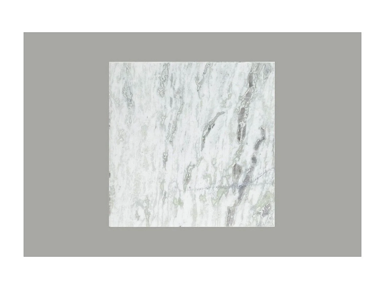 Quadratischer Couchtisch ABITTA 50 cm aus weißem Marmor und Metallbeinen im modernen Stil