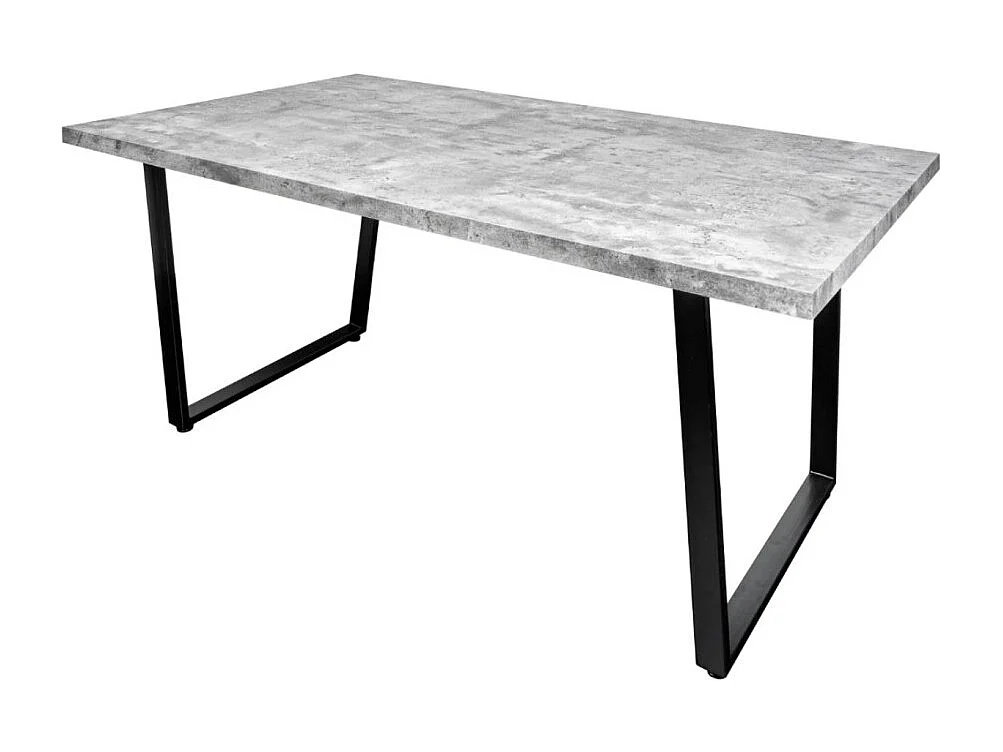 Table de salle à manger MERAX 160 cm – Plateau effet béton gris et structure en métal noir