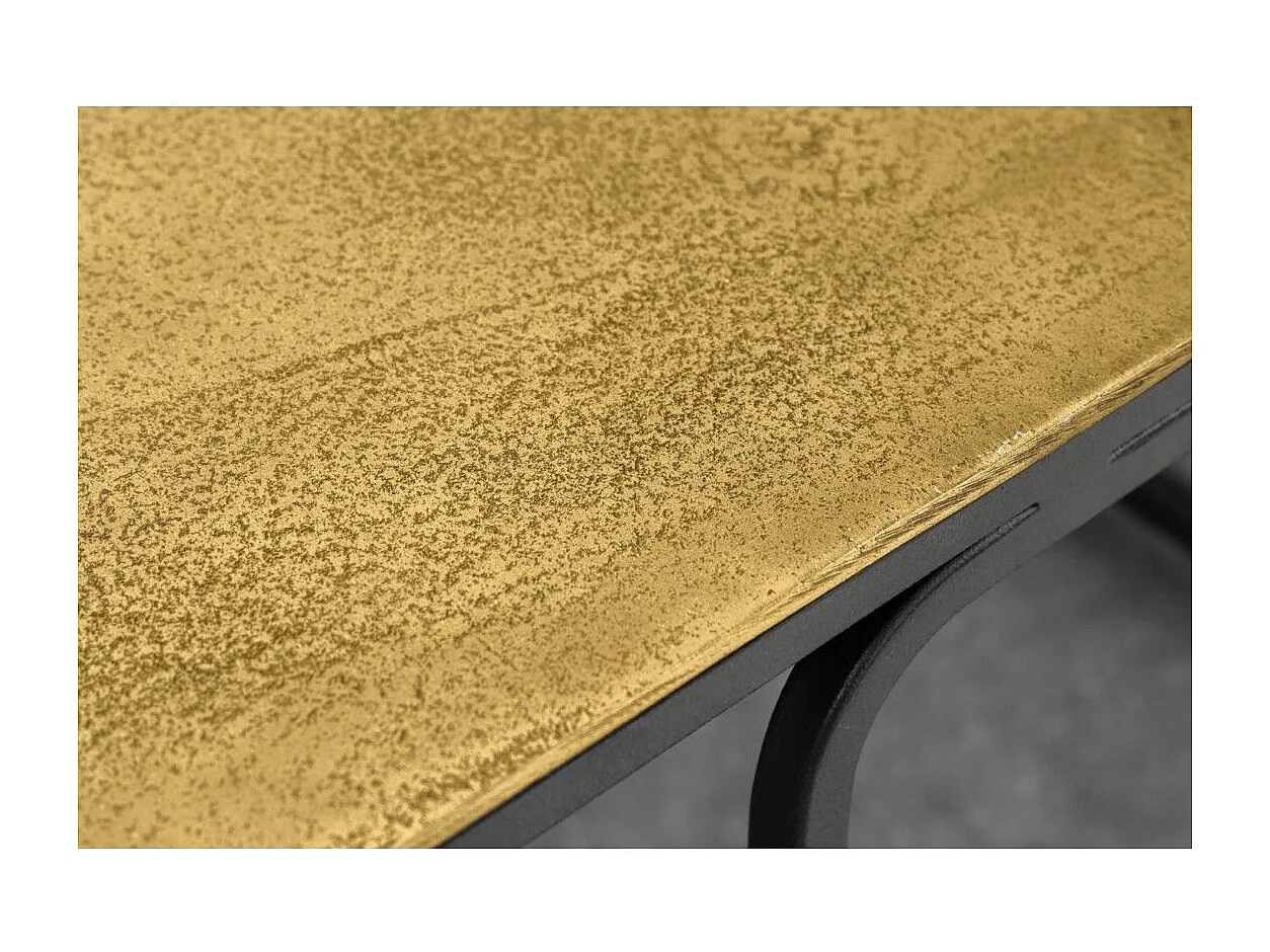 Lot de 2 Beistelltische METRIX quadratisch in Gold und Silber – Stapelbare Designer-Couchtische aus Metall